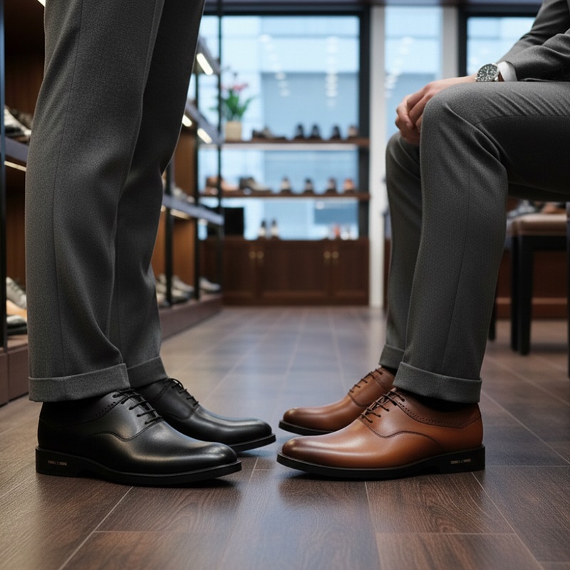 کفش رسمی بندی مردانه مدل sahand-مشکی